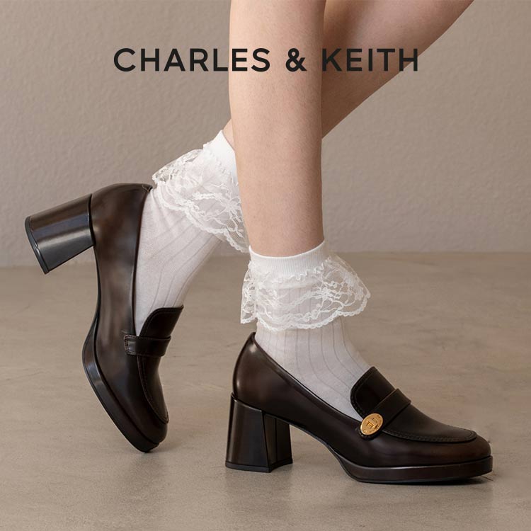 メタリックバックル ブロックヒールメリージェーン（パンプス