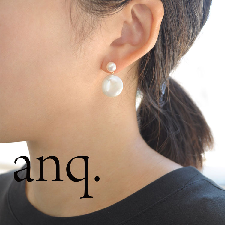 当店独占販売 anqanq K10 threepearl ピアス - アクセサリー