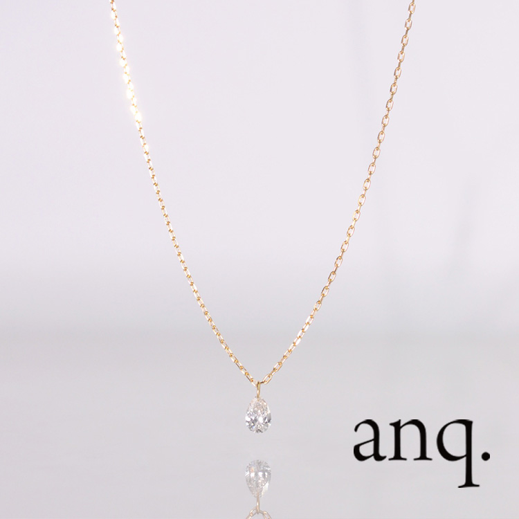 anq.」K18WG・レーザーホールダイヤモンド ネックレス（ネックレス