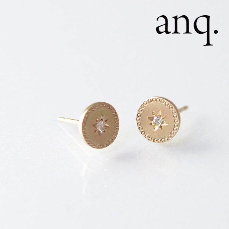 anq.」K10・ダイヤモンド グラデーションピアス（ピアス（両耳用