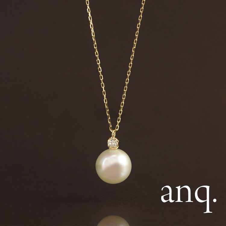 anq.」K10・ダイヤ・パール ラインピアス（ピアス（両耳用））｜anq