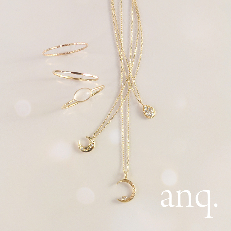 anq.」K10・Pearl Line ピアス 淡水パール（ピアス（両耳用））｜anq