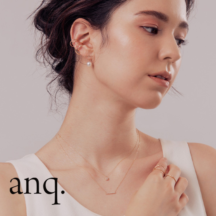 anq.」K10・ダイヤモンド フープピアス（ピアス（両耳用））｜anq