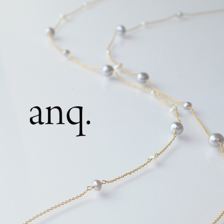 anq.」SV925・パール ロングネックレス 淡水パール（ネックレス