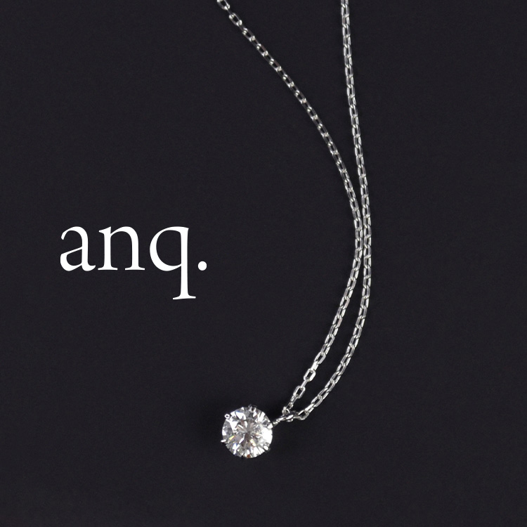 anq.」K18・レーザーホールダイヤ ロングアメリカンピアス