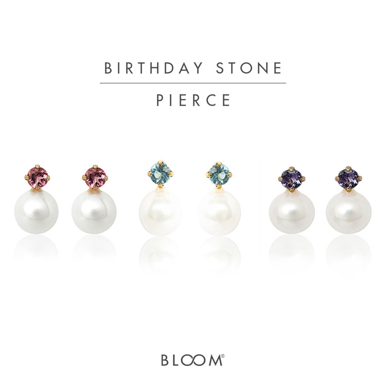 1月誕生石 K10 イエローゴールド ガーネット ピアス ESTELLE 