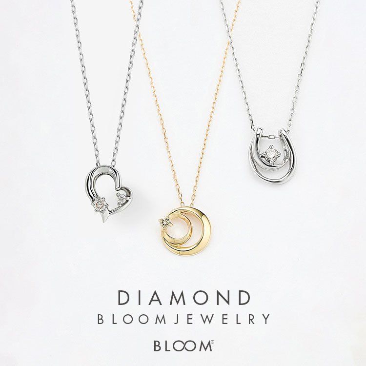 K10 ピンクゴールド ダイヤモンド フラワー ネックレス BLOOM/ブルーム