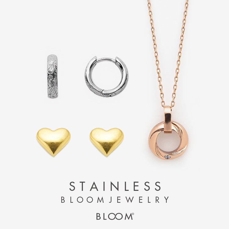 ステンレス ファインスティール ダイヤモンド ペアネックレス BLOOM ...