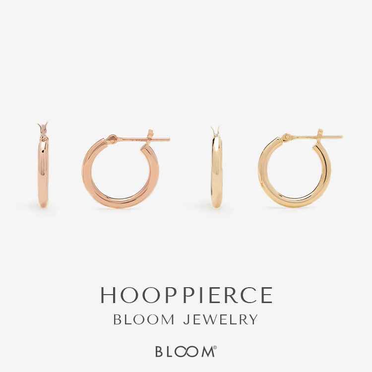 ★美品★BLOOM(エステール)k18 ゴールド フープピアス Ear Jewelry】K18 イエローゴールド フープ ピアス（20mm