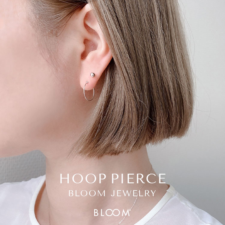 ★美品★BLOOM(エステール)k18 ゴールド フープピアス K18 イエローゴールド フープピアス（20mm） （7277729579165