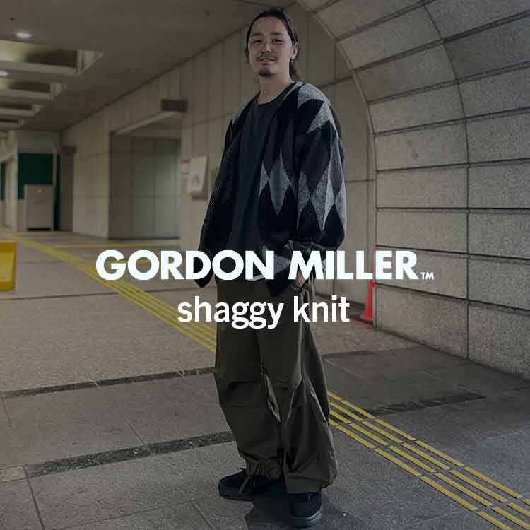 GORDON MILLER（ゴードンミラー）ダイヤ柄シャギーニットカーディガン