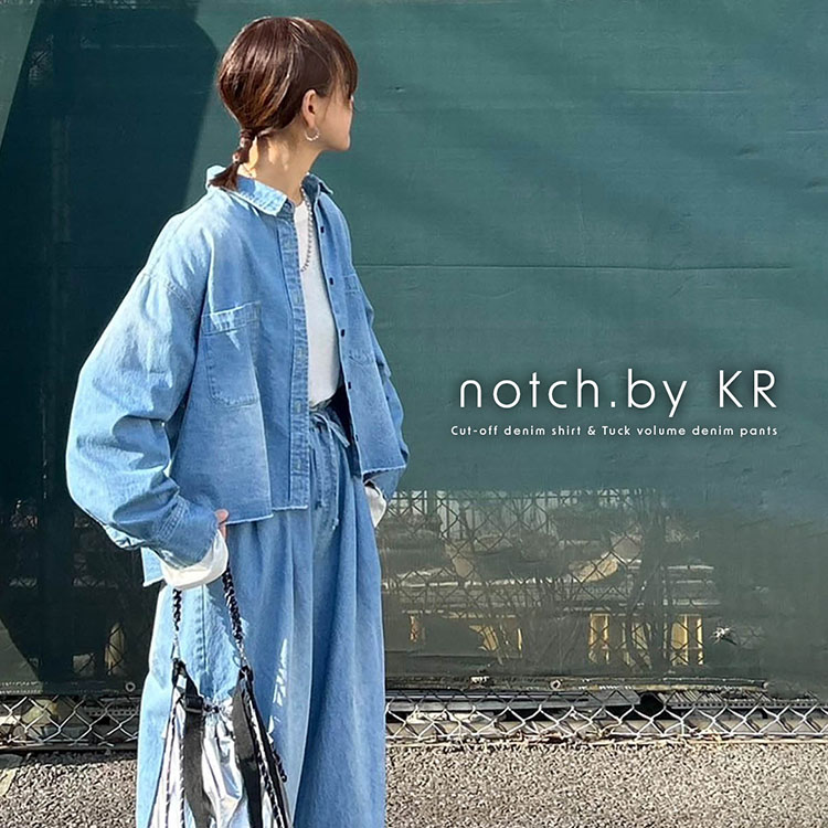 セール】【notch.by KR 】カットオフデニムシャツ（シャツ