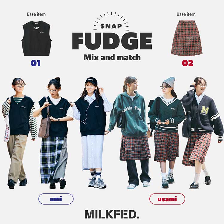 MILKFED.i~NtFhj̃Vbvj[Xu_MILKFED.×FUDGE girl SPECIAL SNAPI FALLver^v