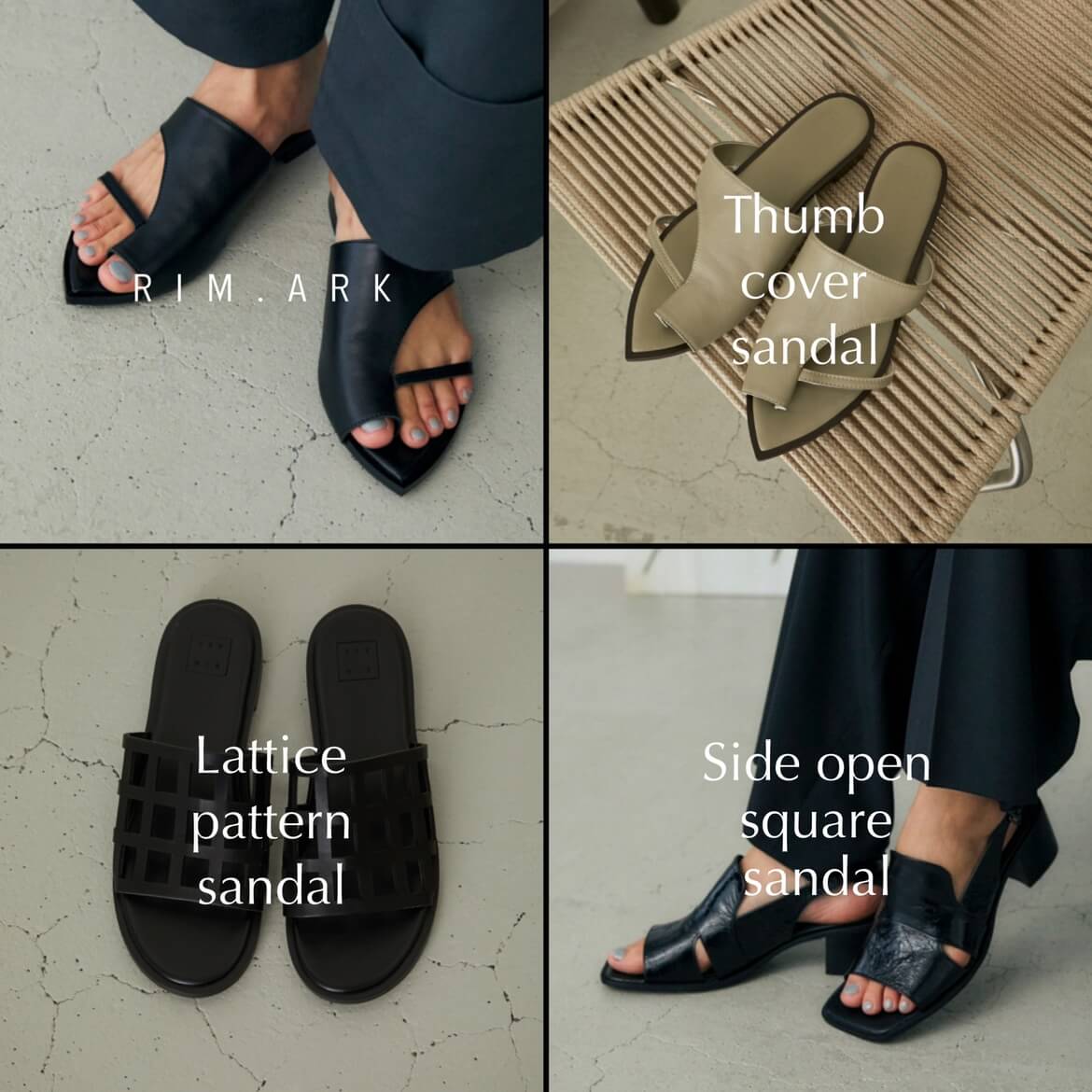 いつでも送料無料 RIM.ARK Side open square sandal