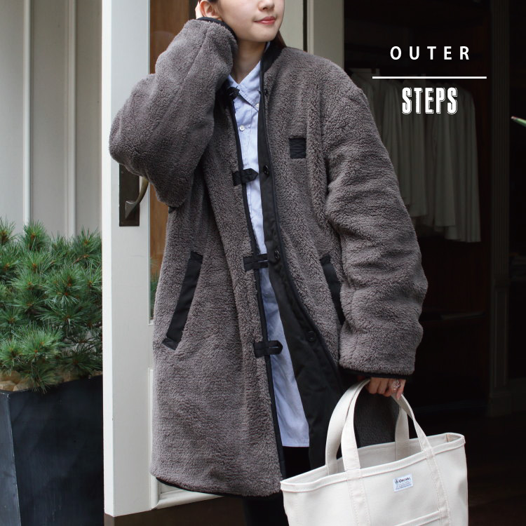 DANTON/ダントン カラーレスクルーネックコート COLLARLESS CREW NECK COAT DT-A0214 WLP（ノーカラーコート）｜ Danton（ダントン）のファッション通販 - ZOZOTOWN