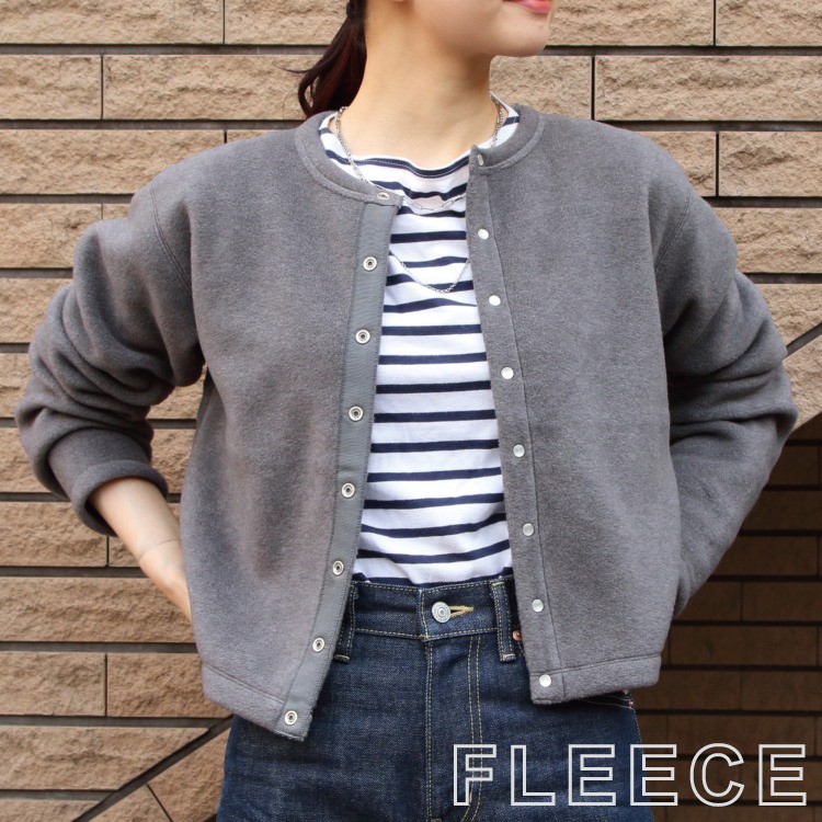 DANTON/ダントン フリースカラーレスジャケット FLEECE COLLARLESS