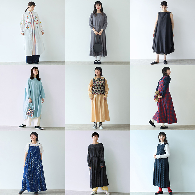 コットンキャッチワッシャー バンドカラーワンピース '24AW 1701OP008242（シャツワンピース）｜yuni（ユニ ）のファッション通販 -  ZOZOTOWN