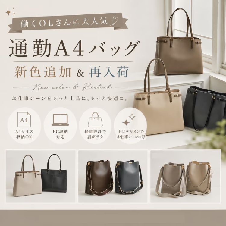 大容量配色ベルトA4バッグ（トートバッグ）｜12Twelve Agenda