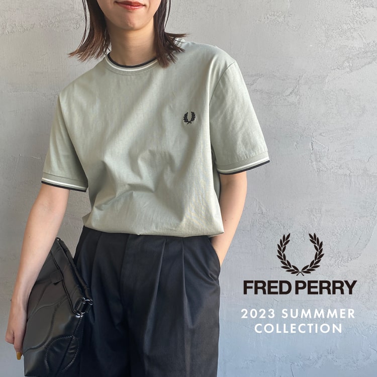 FRED PERRY/フレッドペリー] ワンポイントロゴ刺繍 リンガーTシャツ（T 