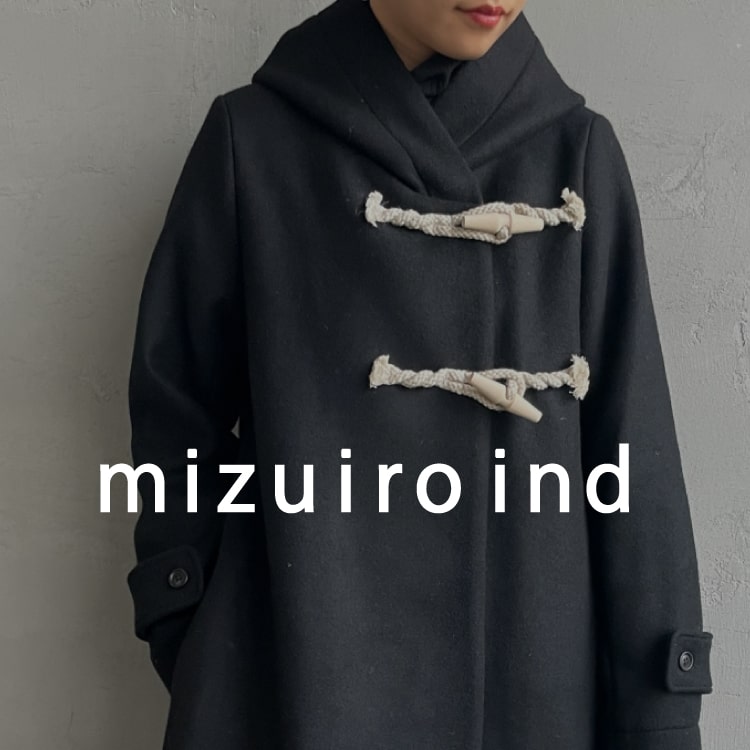 mizuiro ind/ミズイロインド] レースデザイン スタンドカラーシャツ