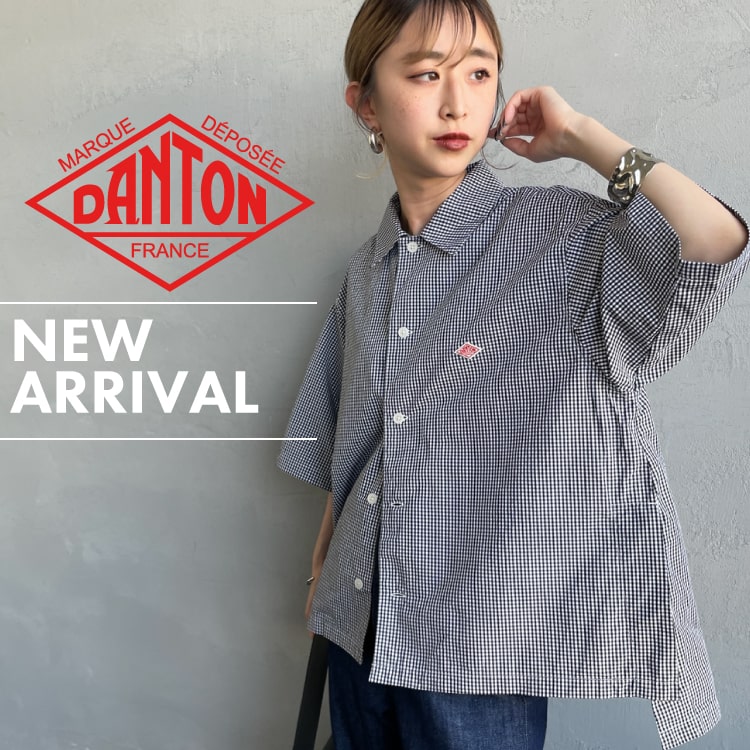 DANTON/ダントン] コットンポプリン チェック柄 半袖シャツ