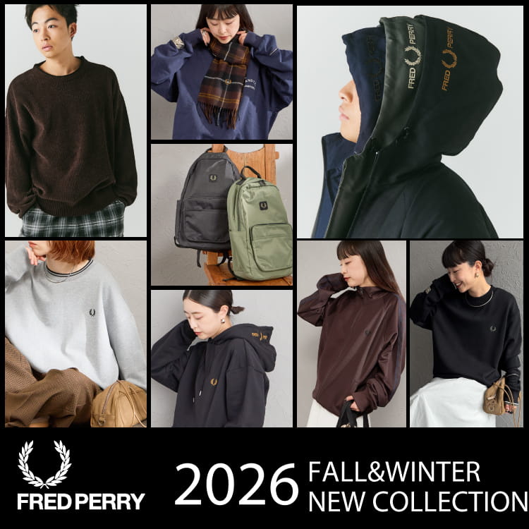 FRED PERRY/フレッドペリー] 別注 フードロゴ刺繍 スウェットジップ