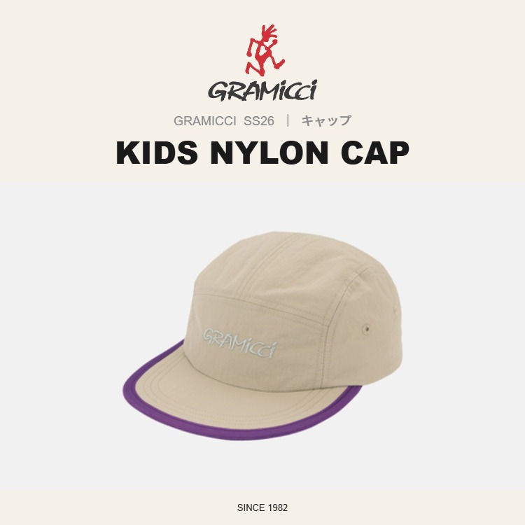 Gramicci / WILD THINGS�i�O���~�` / ���C���h�V���O�X�j�̃V���b�v�j���[�X�uGRAMICCI SS26�b�L���b�v�bKIDS NYLON CAP�v
