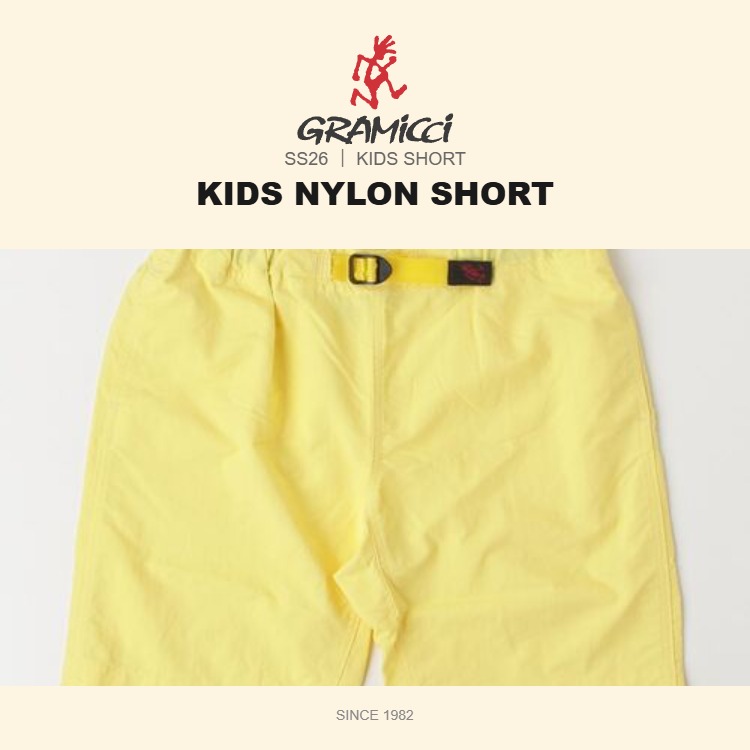 Gramicci / WILD THINGS�i�O���~�` / ���C���h�V���O�X�j�̃V���b�v�j���[�X�uGRAMICCI SS26�b�V���[�c�bKIDS NYLON SHORT�v