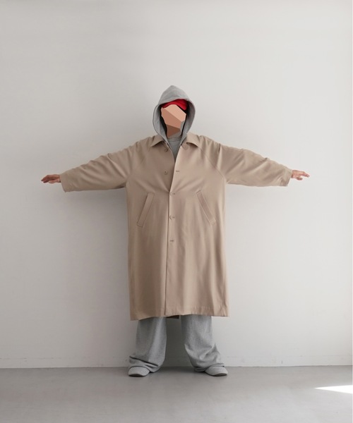 OiI[j̃Vbvj[XuVOAAOV Wool gabardine soutien collar coat v