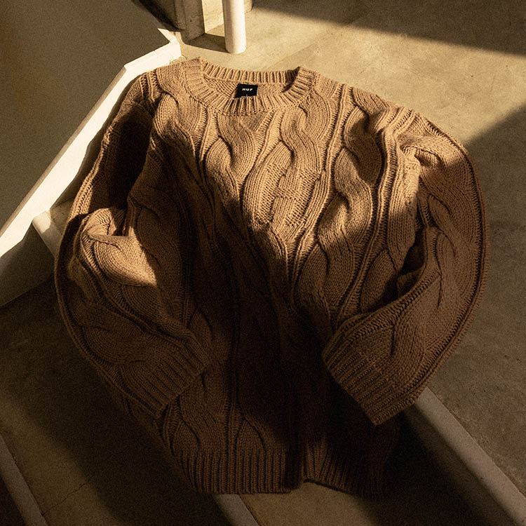 COOLIDGE WAFFLE CARDIGAN / HUF カーディガン（ニット/セーター