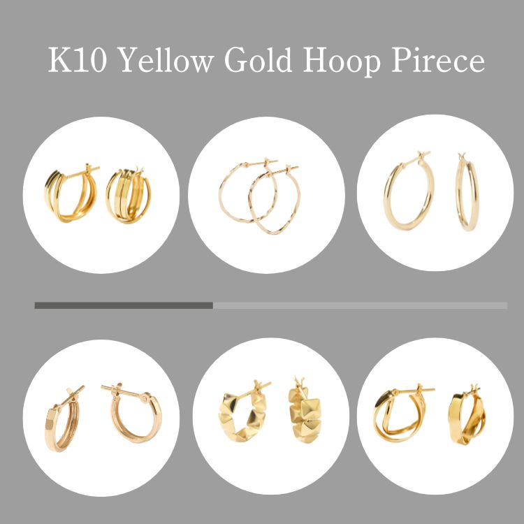 K10 2連風 フープピアス（ピアス（両耳用））｜Jewel closet by L&Co