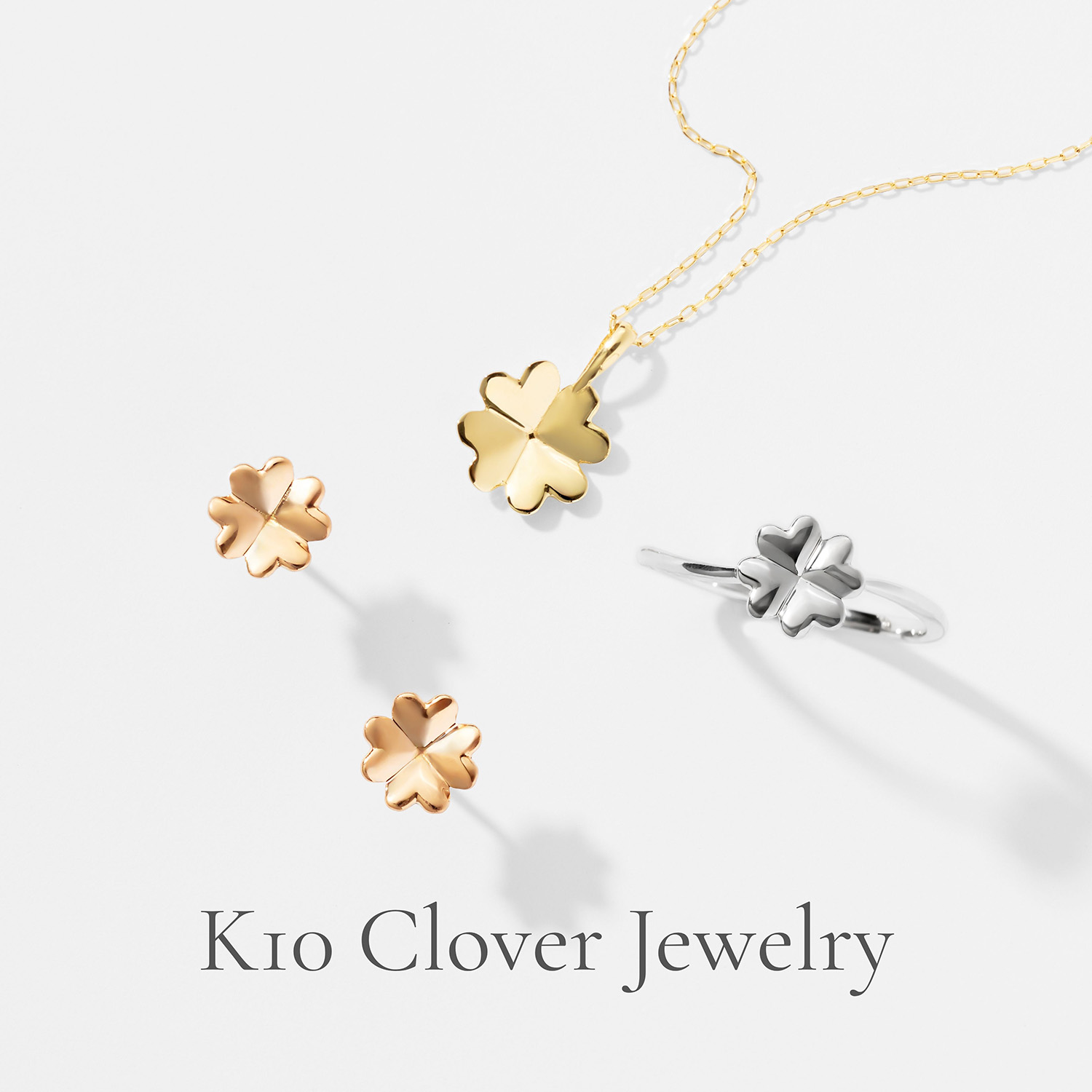 セール】K10 クローバー ピアス（YG・PG）（ピアス（両耳用））｜Jewel