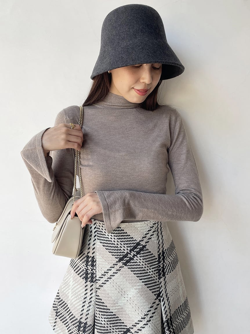 a　スナイデル　SNIDEL ロービングチェックスカート GRY グレー ロービングチェックロングスカート(ロングスカート)｜スカート