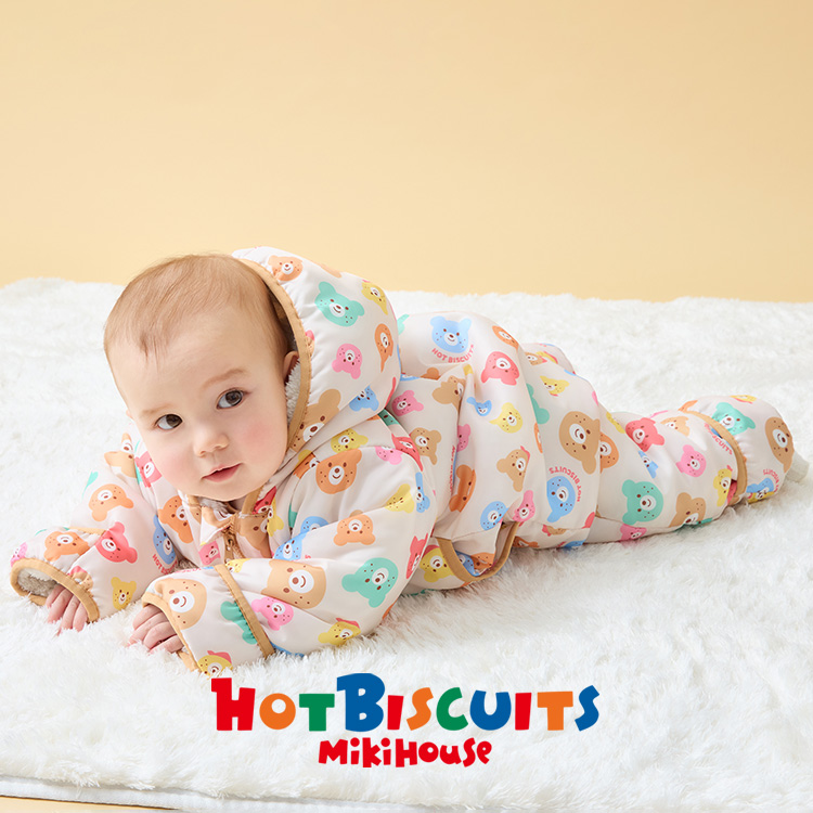 カラフルビーンズ 総柄中綿ジャンプスーツ（カバーオール）｜HOT