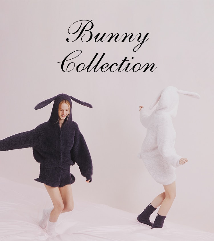 bunny】バニーモコフード付きワンピース（ルームウェア/パジャマ