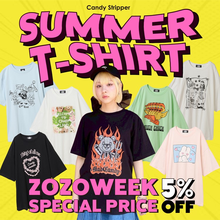 Candy StripperiLfBXgbp[ j̃Vbvj[XuySUMMER T-SHIRTzԌPRICEv
