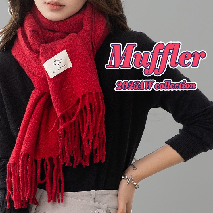 セール】レディース 182×33cmヘリンボーン柄大判ストールマフラー