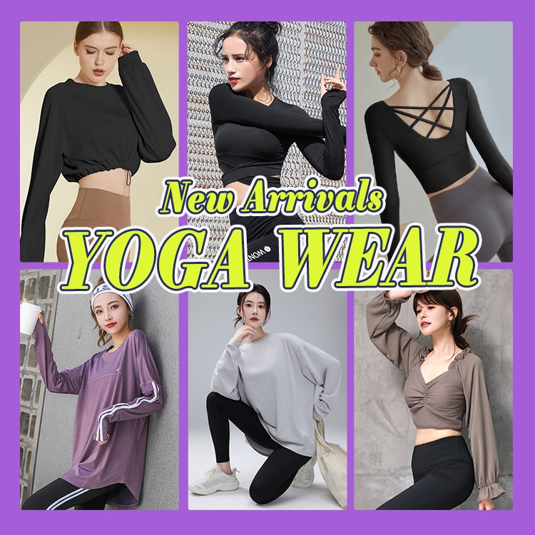 レディース バイカラーヨガフィットネススポーツウェア 上下5点セット