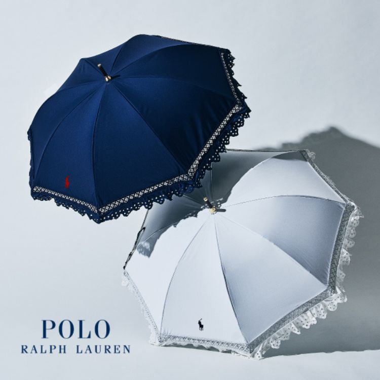 遮光 晴雨兼用日傘 ”ストライプフリル”（長傘）｜POLO RALPH LAUREN