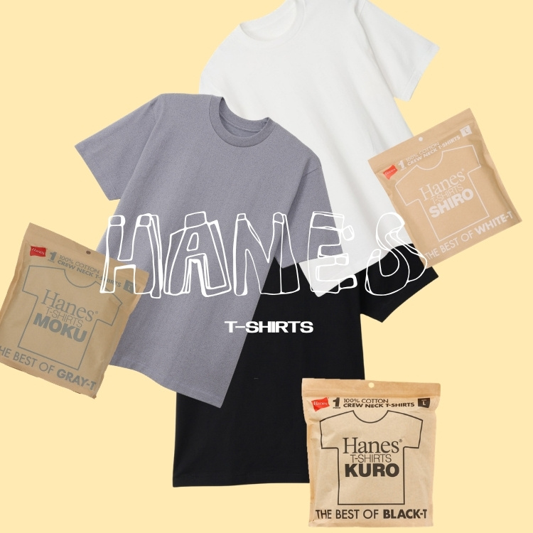 A BAG OF CHIPS�i�A �o�b�O �I�u �`�b�v�X�j�̃V���b�v�j���[�X�u�yHANES�z�����݂��ڗ����ɂ����݌v������Ă����₷�����l�C�ȃw�C���YT�V���c�gSHIRO�EKURO�EMOKU�h�v