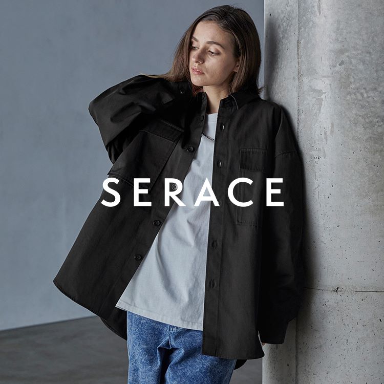 SERACE】Long over military CPO shirt jacket / ロングオーバー