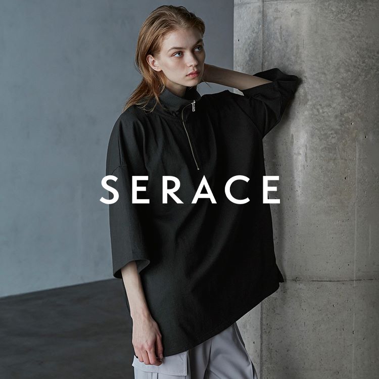 SERACE】Oversize short sleeve half zip T-Shirt / オーバーサイズ 
