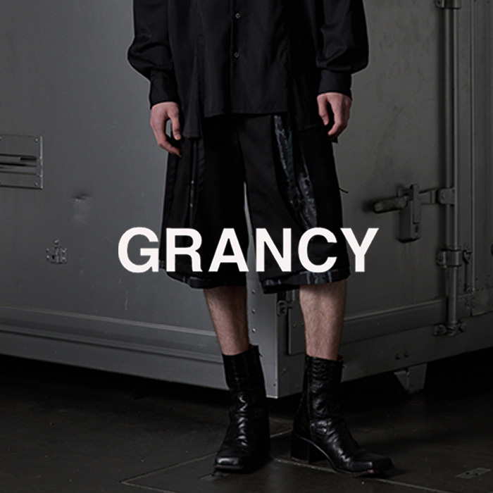 GRANCY レイヤードデザインハーフスラックス GRANCY】Layered Design Half Slacks / レイヤードデザイン