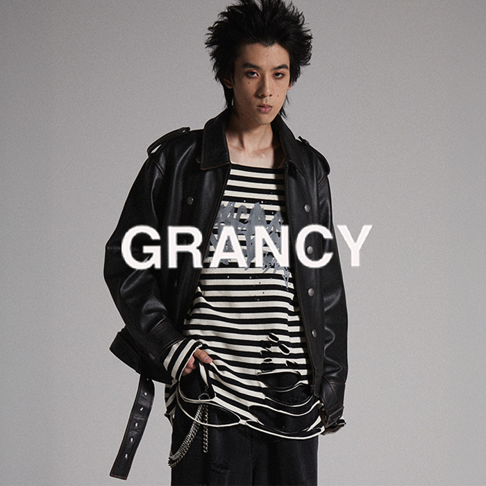 GRANCY ナポレオンレザーブルゾン ブラック GRANCY】Napoleon Leather Blouson / ナポレオンレザーブルゾン