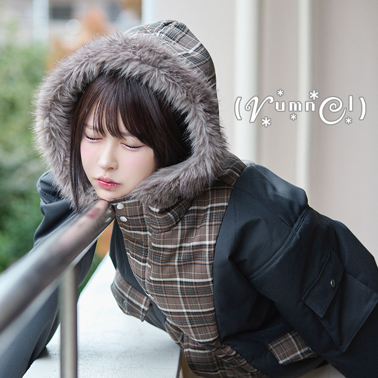 チェックバルーンミニワンピース / check balloon mini one-piece