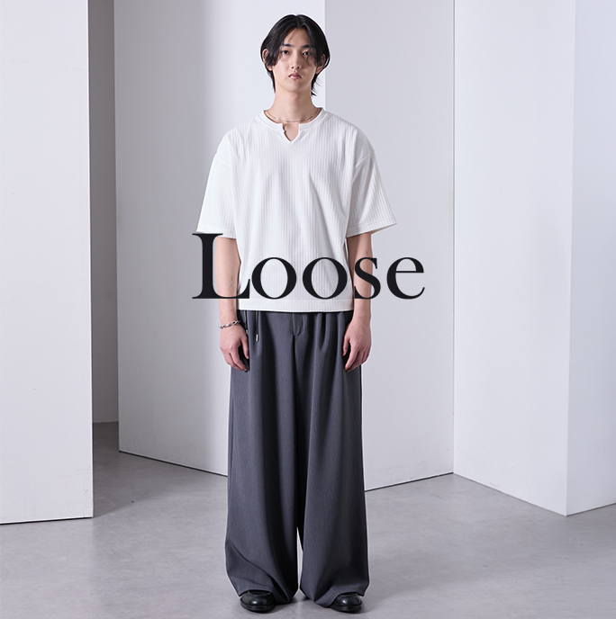EMMA CLOTHES�i�G�} �N���[�Y�j�̃V���b�v�j���[�X�u�yLoose�z���u�j�b�g�\�[�L�[�l�b�NT�V���c���x���g�t��2�^�b�N���C�h�X���b�N�X���V�o��I�v
