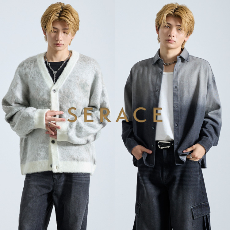 EMMA CLOTHES�i�G�} �N���[�Y�j�̃V���b�v�j���[�X�u�ySERACE�z�f�U�C���V���c���A�u�X�g���N�g�V���M�[�j�b�g�J�[�f���n�C�\�[���T�C�h�W�b�v�q�[���u�[�c���o��I�v
