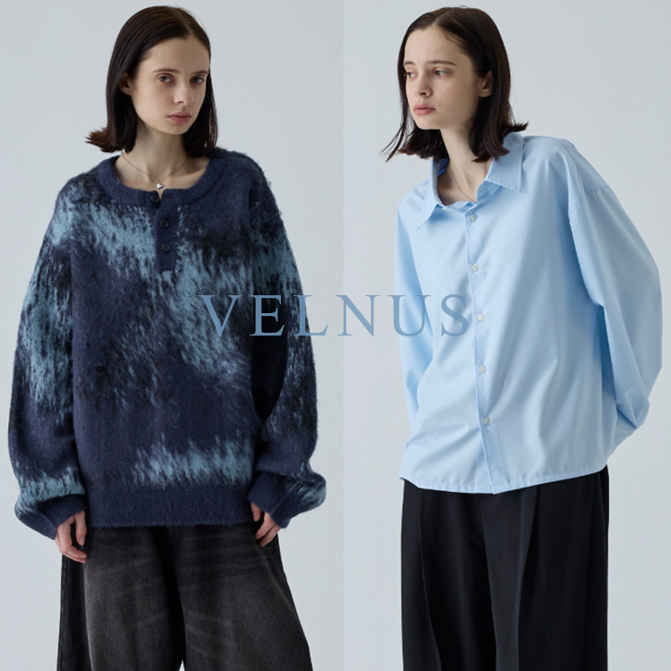 EMMA CLOTHES�i�G�} �N���[�Y�j�̃V���b�v�j���[�X�u�yVELNUS�z���M�����[�J���[�����V���c���y���_���g�f�U�C���l�b�N���X���w�����[�l�b�N�f�U�C���j�b�g���V�o��I�v