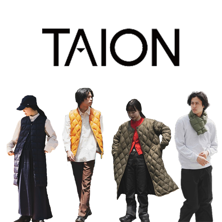 TAION / タイオン 】 キッズ ミリタリージップ Vネックダウンベスト