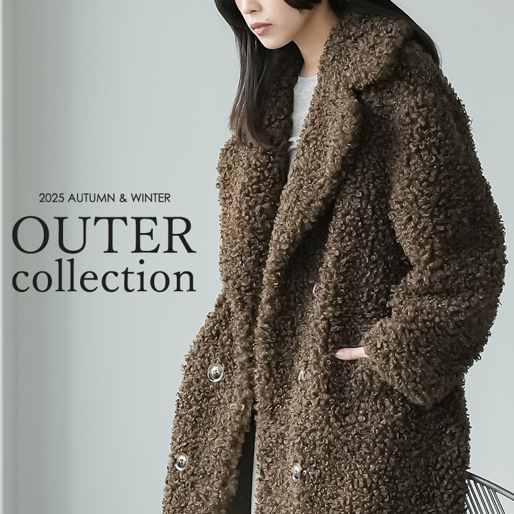 セール】ラメリングボアノーカラージャケット（ブルゾン）｜mili an